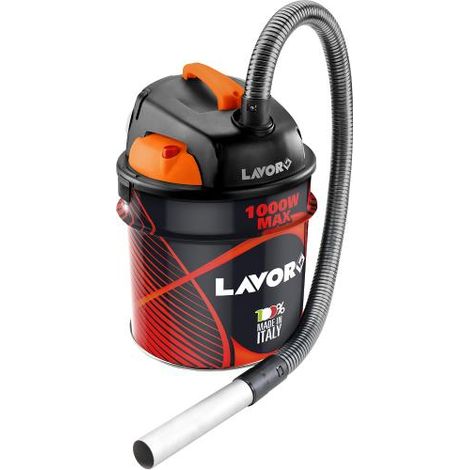 Lavor Ashley 901 - Aspirador de cenizas silenciado de 18 litros para aspirar cenizas de chimeneas y estufas con 1000W de potencia.