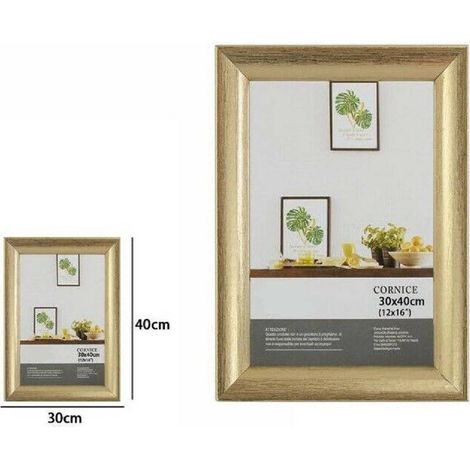 Trade Shop - Cornice Per Foto Fotografie Quadri Tele Dimensioni 30 X 40cm Dorata Portafoto -