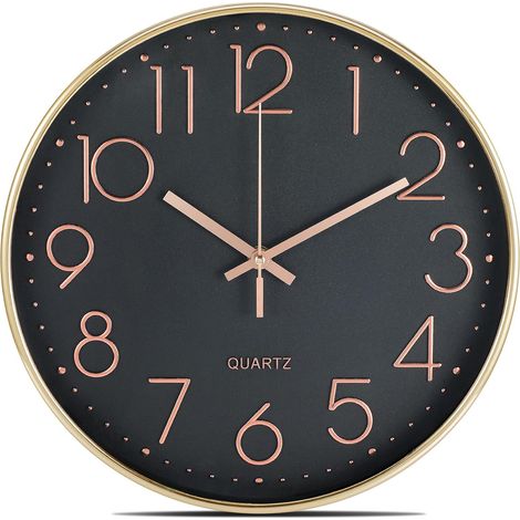 Horloge Murale silencieuse sans tic-tac 30,5 cm Horloge Murale Moderne à Piles Décoration Facile à Lire pour Cuisine, Maison, Salon, Bureau, Salle de Bain (1/4)
