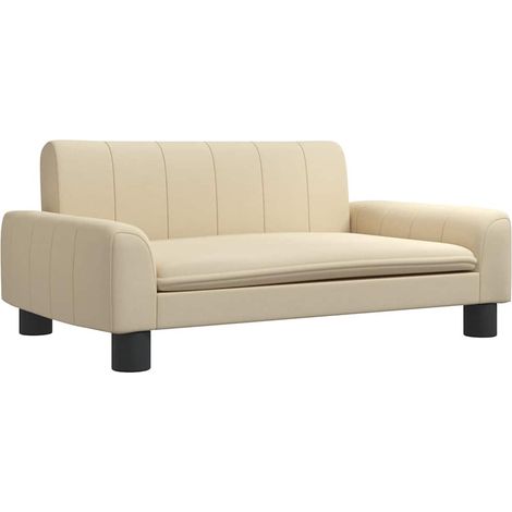 Lit pour chien panier canapé confortable 70 x 45 x 30 cm tissu crème