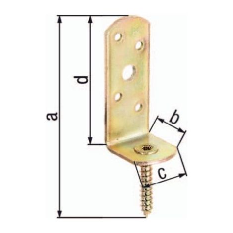 GAH Alberts Flechtzaunhalter 115 x 31,5 x 30 x 75 mm galvanisch gelb verzinkt L-Form - 213237 (1/3)