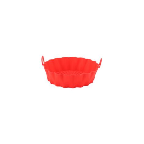 Plateau rond en silicone pour friteuse à air – 7,5 pouces – Résistant à la chaleur – Rouge (1/5)
