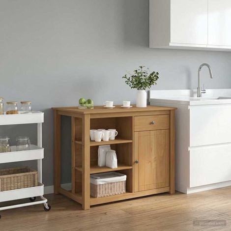 Set isola da cucina PANAMA Cera di Miele 112 x 77 x 90 cm vidaXL (1/5)