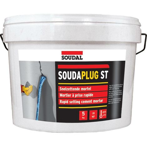 Mortero adhesivo soudal soudaplug st impermeable fraguado rápido