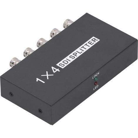 F214 Splitter SDI 1x4 100-240V - Répéteur Extendeur SD/HD/3G pour Signal Vidéo (Fiche UE)