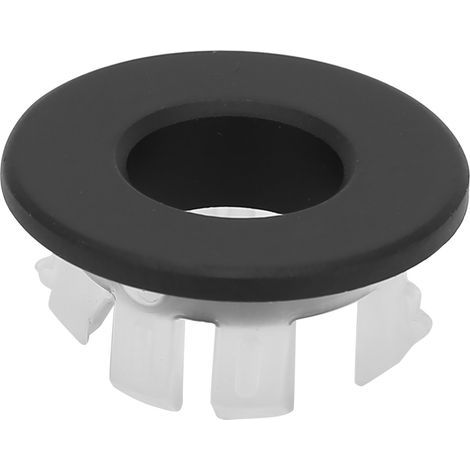 Bouchon de trop-plein pour lavabo salle de bain, couvercle décoratif trou supplémentaire évier cuisine, noir.