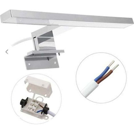 Miroir de salle de bain LED avec interrupteur, 30 cm, 700 lm, 5 W, blanc froid 6000 K, applique murale [Classe énergétique C] (1/4)