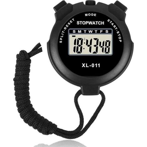 Chronomètre Électronique Étanche, Sport Multifonctionnel Noir (1/4)