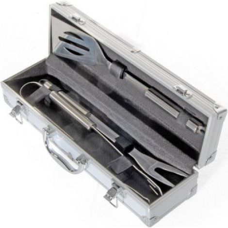 Set de accesorios para barbacoa 3 piezas en maletín 37 x 10 x 8 cm