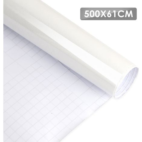 SWANEW 2x Carta adesiva per mobili 61X500cm Film autoadesivo in vinile per mobili armadi pareti camere da letto impermeabile carta da parati decorativa fai da te Bianco (1/5)