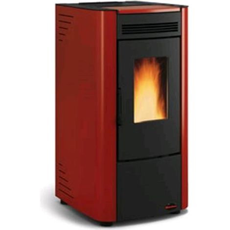 STUFA a PELLET 7KW mod. KETTY NORDICA BORDEAUX Focolare in ghisa estraibile