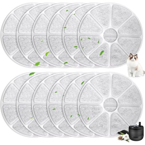 Lot de 12 Filtre Fontaine eau Chat pour Philips PAW3210/02, Filtre Fontaine a Eau Chat Remplaçant à Charbon Actif, Triple Système de Filtration