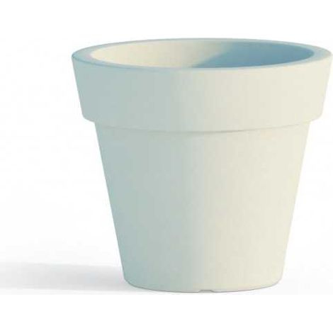 Idralite – Vase moderne en polymère blanc Ø80 H70 – Résistant aux intempéries – Pour intérieur et extérieur – Fabriqué en Italie