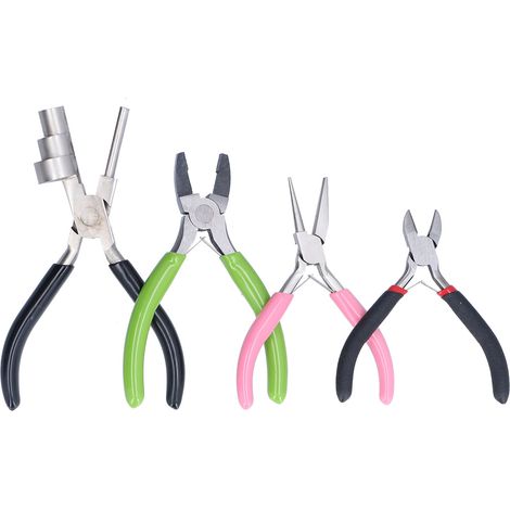 4Pcs Jewelry Pliers High Carbon Steel Diagonal Bail Making Pliers Hand Crimping Winding Tools