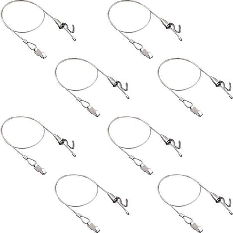 Kit de Suspension de Tableau avec Crochets, 8 pièces Réglable en Acier Inoxydable Cintre Câble Métallique Robuste Kit D'Affichage D'Image D'Art Professionnel (1M, Petit Crochet) (1/5)