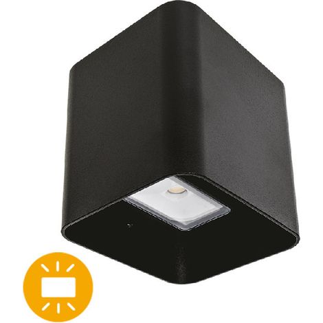 Aplique SOURE IP54 2x4W LED 650lm 6500K 95°L.11xAn.9,5xAl.11cm Aluminio Negro