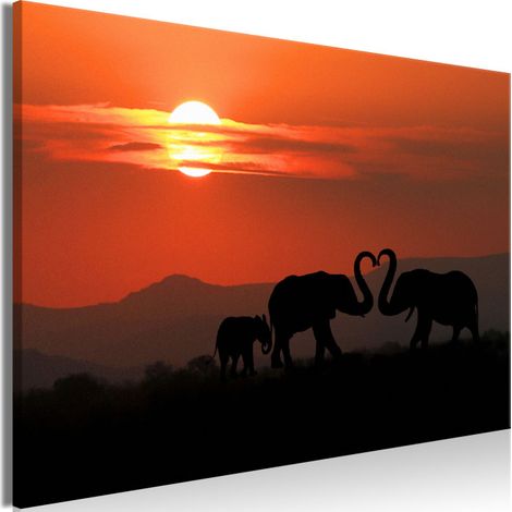 Tableau Imprimé "Elephants in Love Wide" 40 x 60 cm (1/2)