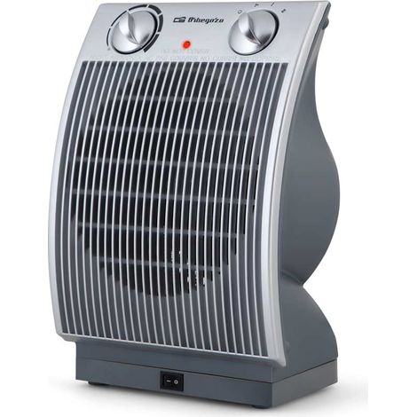 Calefactor Orbegozo FH 6035, termostato regulable de temperatura ambiente, selector rotativo 3 posiciones, 2 niveles de potencia, oscilante, 2200 W (1/5)
