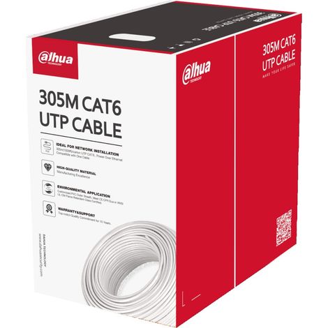 Dahua Cavo Lan 305m UTP CAT6 CCA 23AWG Pvc Bianco PFM922I-6UN