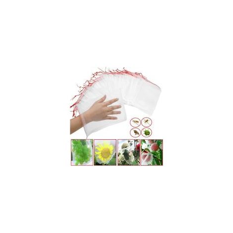 100 pcs Sac de Protection Fruits Résille Nylon Filets pour Jardin Sac de Protection de Raisin 30 x 20 cm pour La Protection des Végétaux Évitez Les Insectes Oiseaux Outils de Jardin