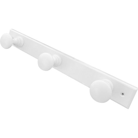 Portemanteau mural blanc - Porte-manteau mural en bois 3 crochets - Crochet mural au design nordique pour entrée, chambre, salon, enfant (blanc) (1/5)