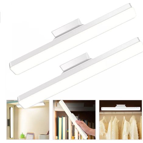 2PCS Luminaires de cuisine magnétiques à LED avec température tricolore et luminosité réglable en continu, adaptés aux armoires (modèle enfichable) (1/5)
