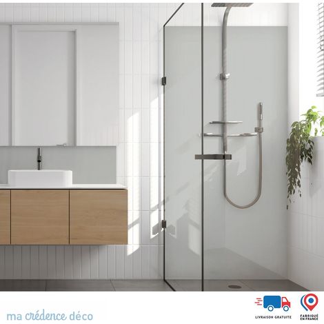 Panneau de douche : Gris clair - Alu composite - 90 - 245 (1/3)