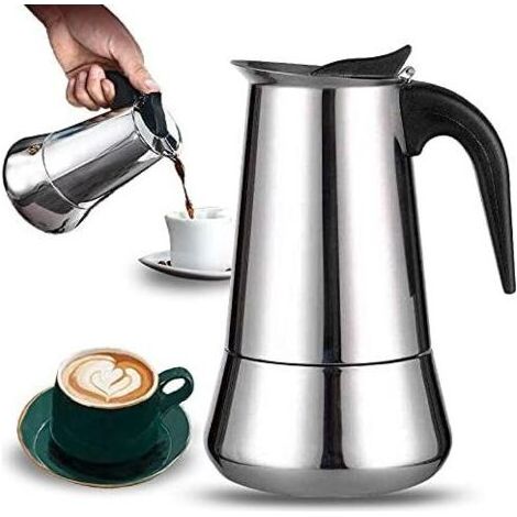 Cafetière italienne 12 tasses en acier inoxydable compatible tous types de feux 12 tasses (1/5)