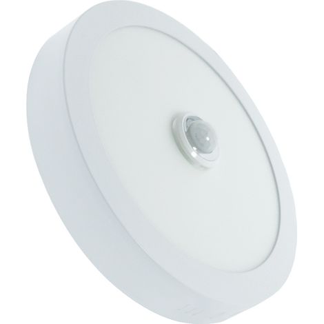 IluminaShop - Panel de Superficie Circular 18W con Sensor de Movimiento  Blanco Frio 6000K