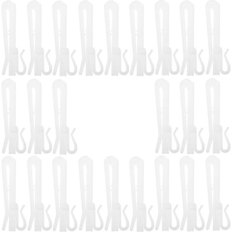 INOOMP Lot de 50 crochets rideaux réglables en plastique , accessoires pour fenêtres , portes et dou