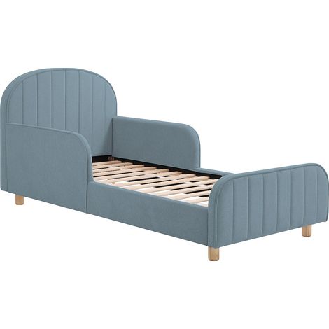 Letto 90 x 190 cm Tessuto strutturato Blu – MIRAVELO