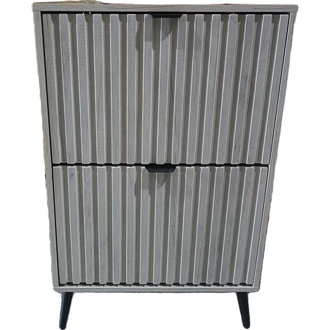 Scarpiera autoportante, elegante soluzione per riporre oggetti, grigio + MDF (1/2)