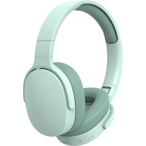 Casque sans fil supra-auriculaire Bluetooth avec son stéréo haute fidélité, isolation phonique et longue autonomie pour le travail, les voyages, le sport et la maison (vert). (1/5)