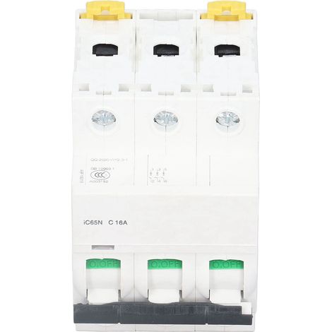 Disjoncteur miniature triphasé pour montage sur rail DIN, protection contre les surcharges basse tension 400 V 16 A (1/5)