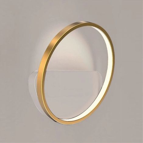 TrAdE Shop Traesio - Applique Parete Led 14w Cerchio Oro Lampada Tonda Design Moderno Luce 4000k 71255 - (1/5)
