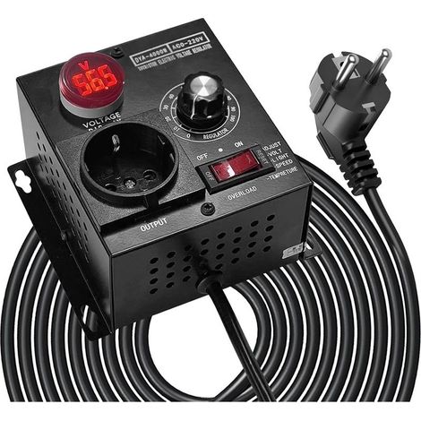 Régulateur De Tension,AC 220 V 4000w Variateur De Vitesse Pour Moteur,SCR Régulateur De Tension,Régulateur De Puissance SCR Dimmer Pour La Commande De De L'alimentation Électrique (1/5)
