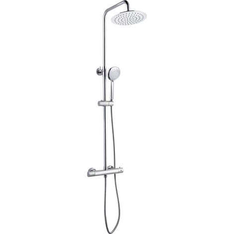 Barra De Baño Coral Cromada Con Termostato Y Rociador Redondo (1/2)