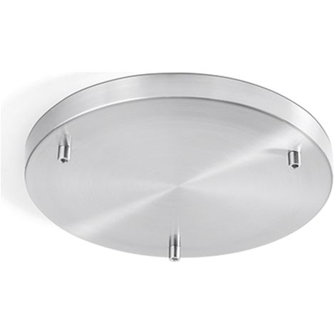 Rosone Multicavo 3 Fori In Metallo Cromo Lucido D35Cm