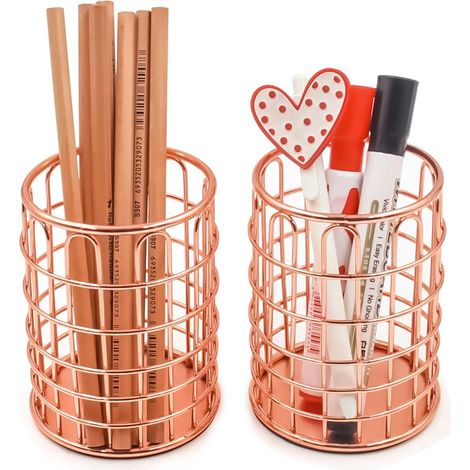 Support Stylo - Fils Métalliques Épaissis - Anti-dérapant - Pour Bureau Maison Maquillage - Lot de 2 (1/5)