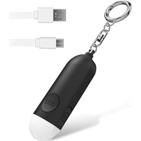 Sirène Personnelle Alarme Safesound Sirène de Sécurité Personnelle Rechargeable Sirène 130 DB Alarme de Sécurité de Panique avec Lumière LED, Porte-clés d'auto-défense (1/5)