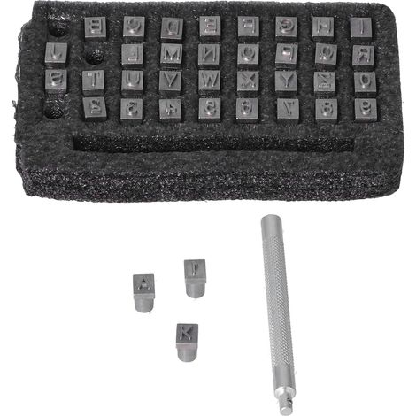 Kit de 37 poinçons métalliques pour estampage DIY, marquage clair et facile à la maison, poinçonnage alphabétique. (1/5)