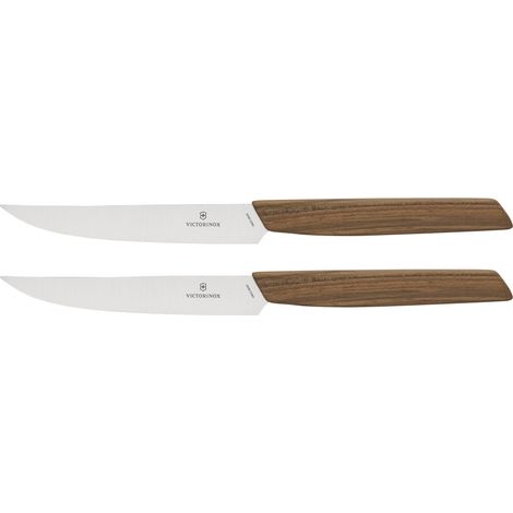 Victorinox Swiss Modern cuchillos de carne nogal 2 piezas