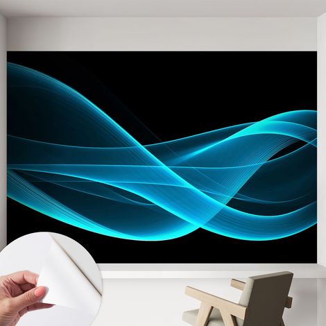 Papier peint autocollant adhésif avec motifs pour salon et chambre accessoire stylé pour votre intérieur Vagues spectaculaires 152x104 cm (1/5)