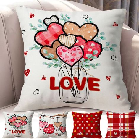 Fundas de almohada para el Día de San Valentín, fundas de almohada románticas, regalos de aniversario, decoración para el hogar para bodas, regalos para parejas, fundas de cojín para sofá del Día de S