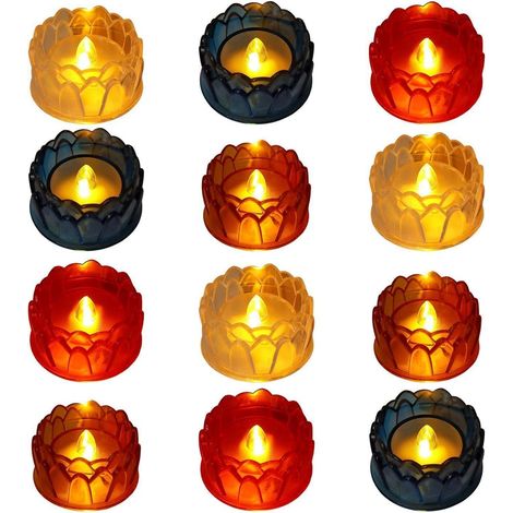 Bougies LED sans Flamme 12 Pièces en Forme de Fleur Décoration Table  Lampes bougies électriques Pour Propriétaires Locataires Maison Restaurant Dortoir Salon Bureau Fêtes d'Anniversaire (1/5)