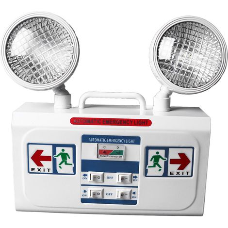 Lampe de secours à double tête, non continue, murale, LED, pour supermarché ou usine (1/5)
