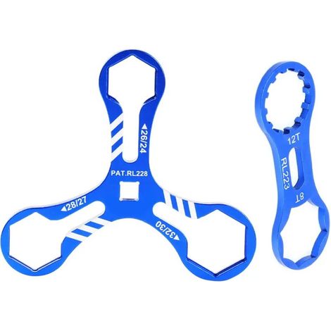 Clé À Molette Fourche Avant - 8T Et 12T - Pour Réparation De Fourche De Vélo De Montagne - 2 Pièces (1/5)