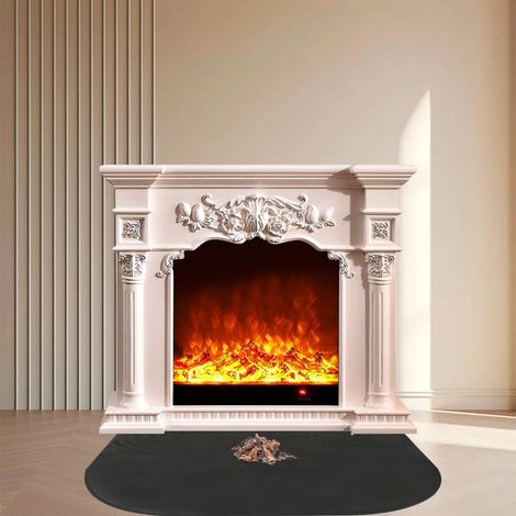 Feuerfeste Kaminmatte, 50 x 100 cm, Kaminmatte, Brandschutzmatte, Schützt Böden vor Funken und Glut (Schwarz) (1/5)