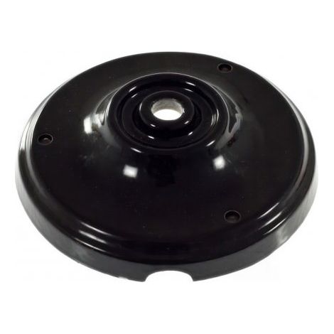 Rosace Plafond Porcelaine Noire Vintage : Fixation unique avec Passage de Câble - Alliant Esthétique et Fonctionnalité