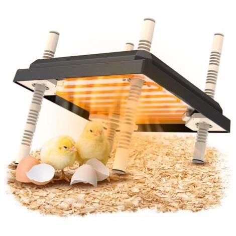 royaluxe-Plaque Electrique pour Poussins 1010in, Lampe Chauffante Poussin Plaque Chauffante Poussin 25 Réglable en Hauteur Couveuse Chauffante Pour l'élevage de Poussins (Foncé)
